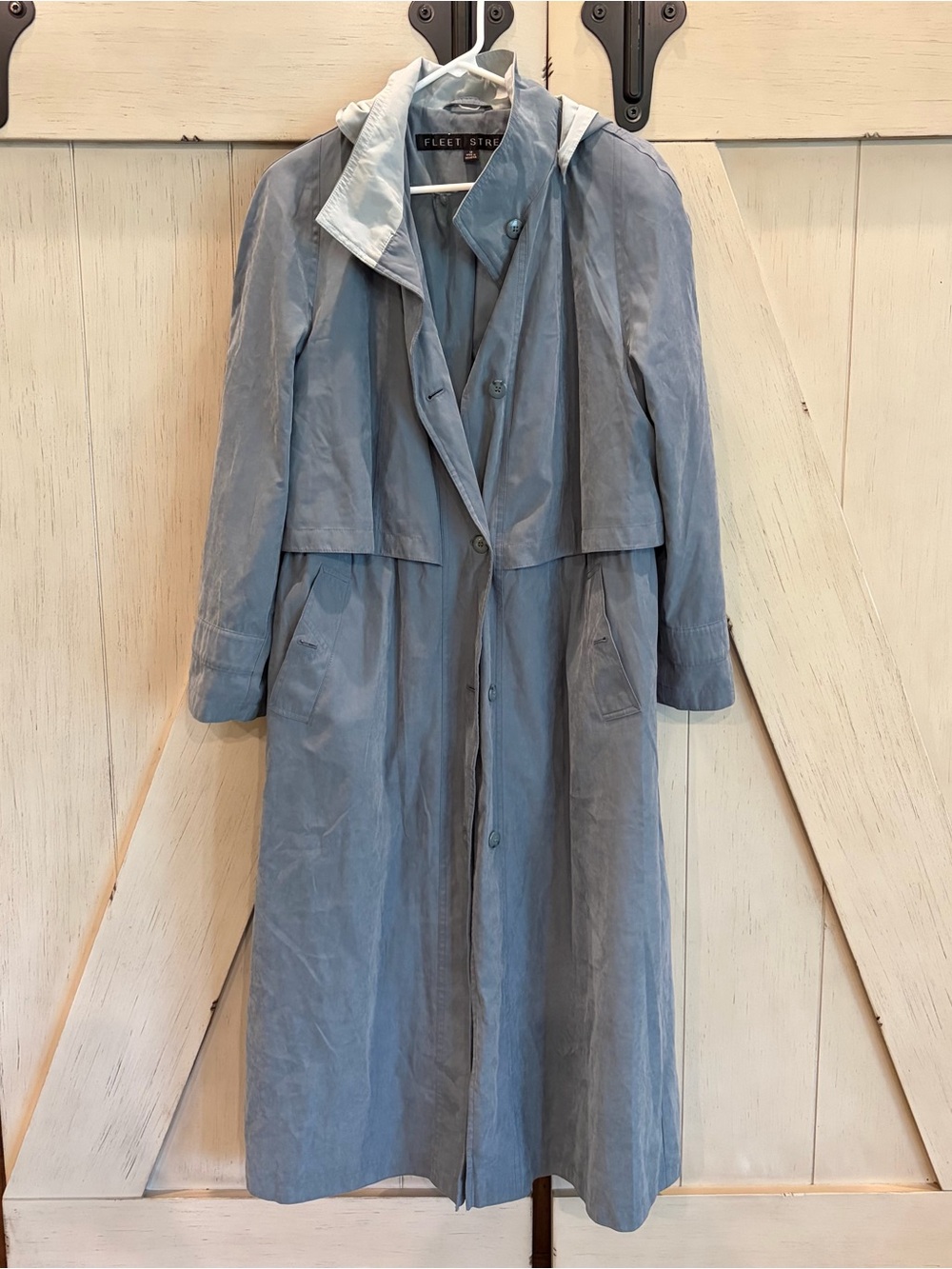 Fleet Street Blue Long Trench Coat Size 12